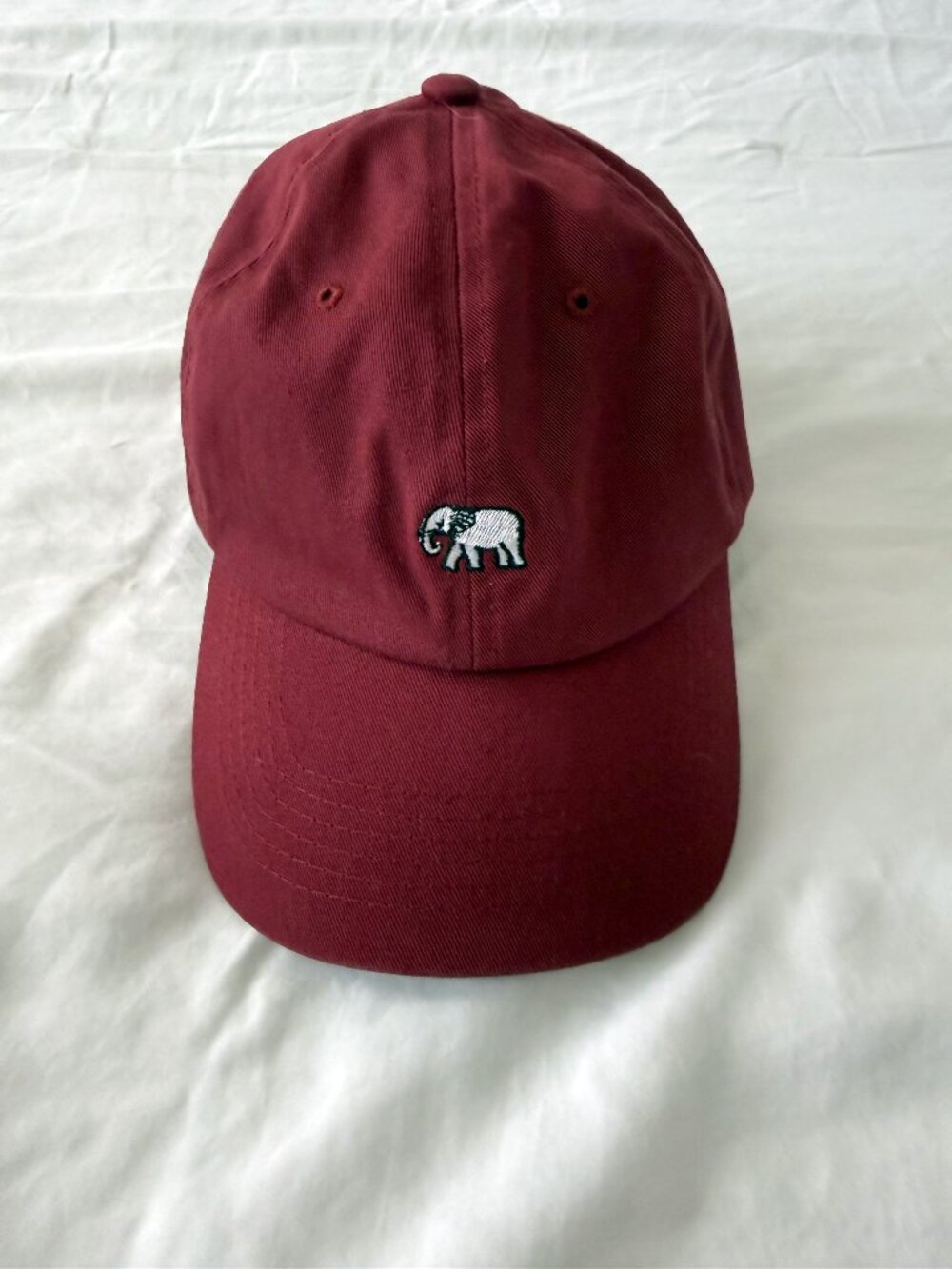 Empyre Quality Headwear Burgundy Maroon Elephant Embroidered Dad Hat Cap